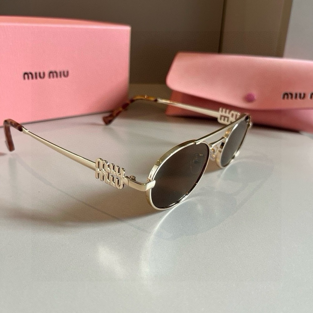 Miu Miu Gold Sunglasses